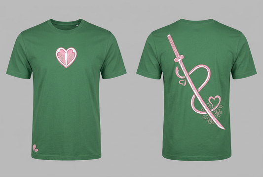 Mitsuri green tee - front or design overview