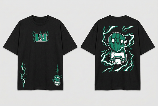 Deku black tee - front or design overview