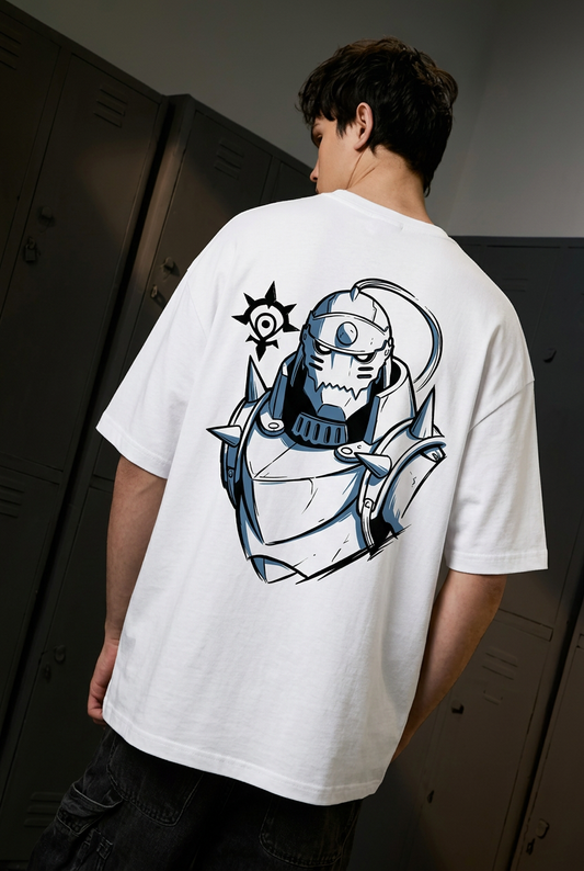 Alphonse white tee - back or design overview