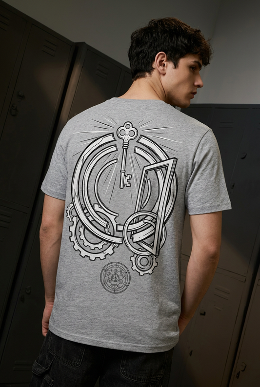 Truth grey melange tee - back or design overview