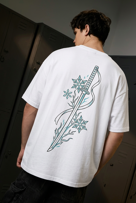 Rukia white tee - back or design overview