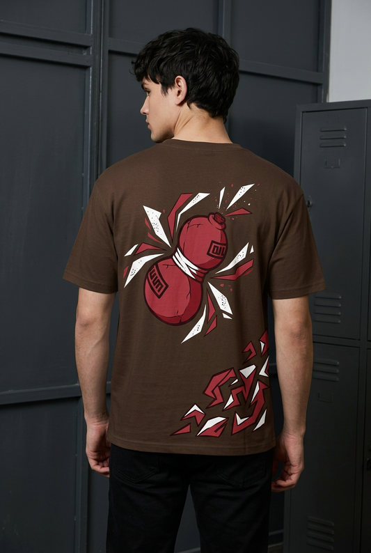 Naruto Gaara protection - coffee brown Regular T-Shirt - back three-quarter view