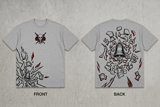 Attack on Titan Wall breach - grey melange Regular T-Shirt - front and back design overview