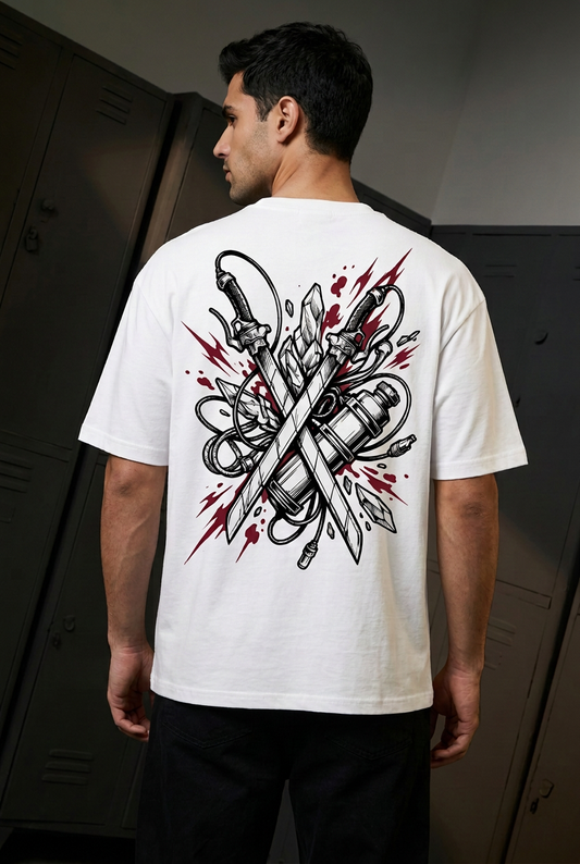 Levi white oversized tee back