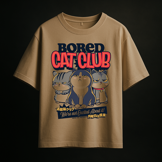 Cat club Oversize Drop shoulder t shirt