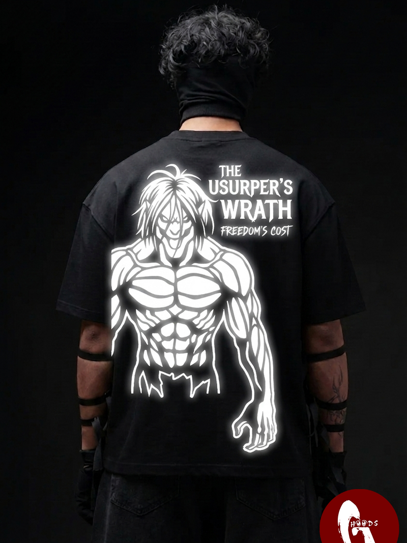 Attack titan OG Reflective oversize drop shoulder t shirt