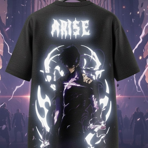 Solo leveling Arise again Reflective oversize drop shoulder t shirt