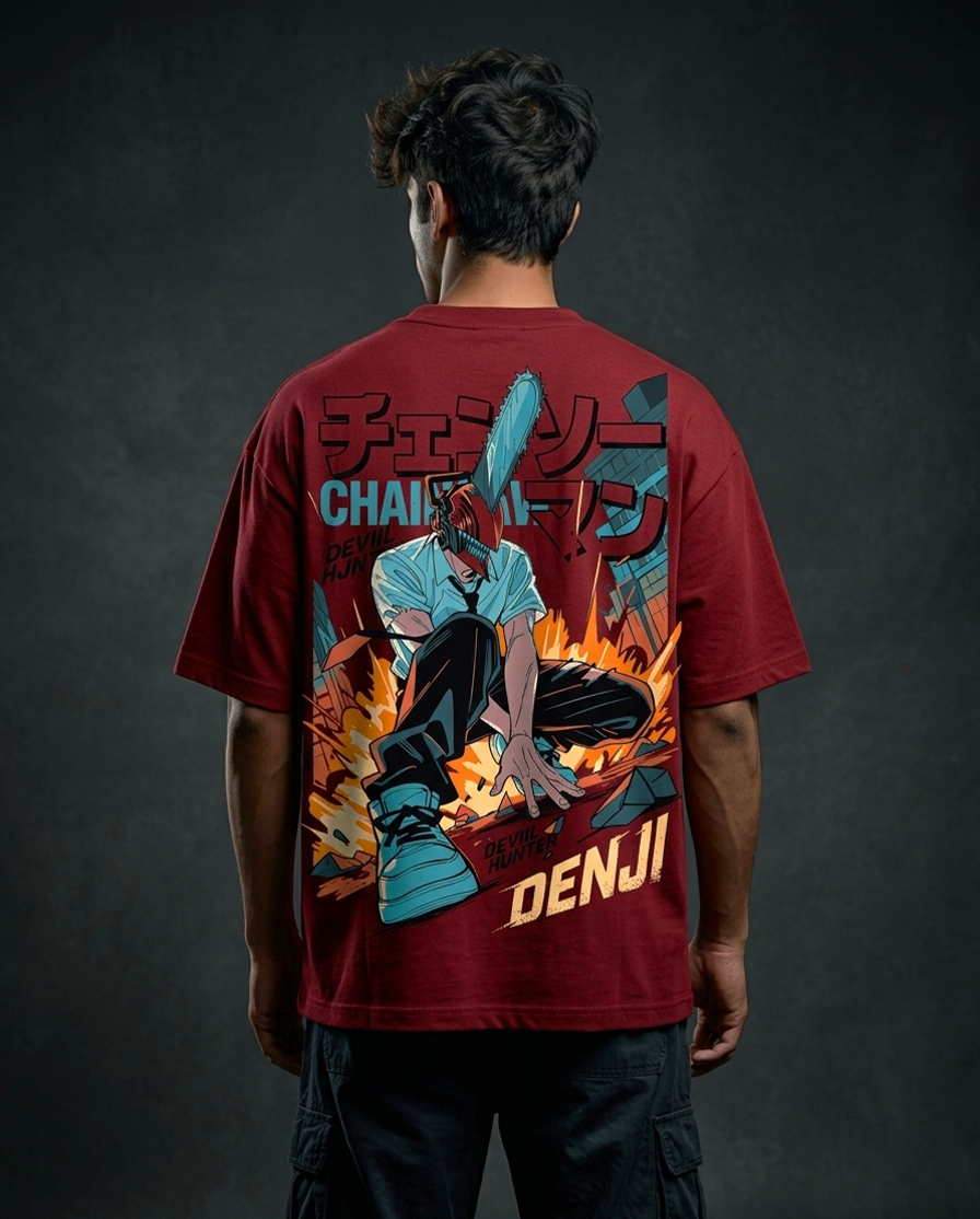 Chainsaw man Oversized Drop shoulder premium T-Shirt