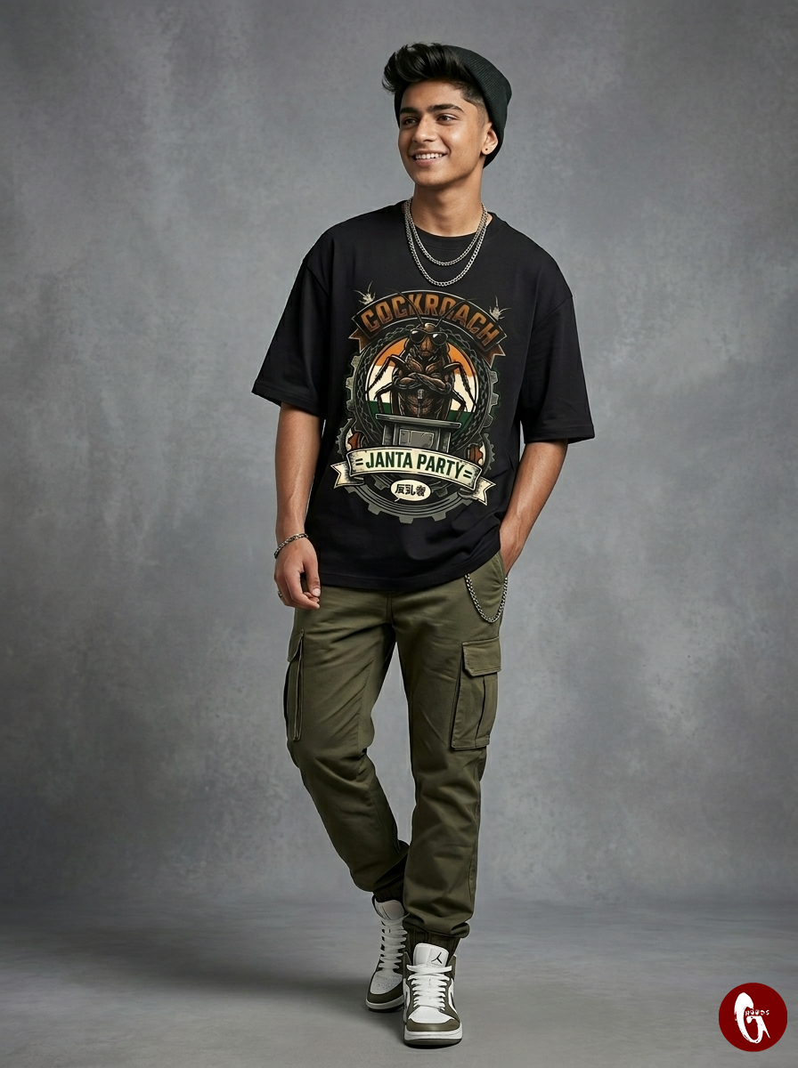 cockroach janata party Drop shoulder oversize t shirt