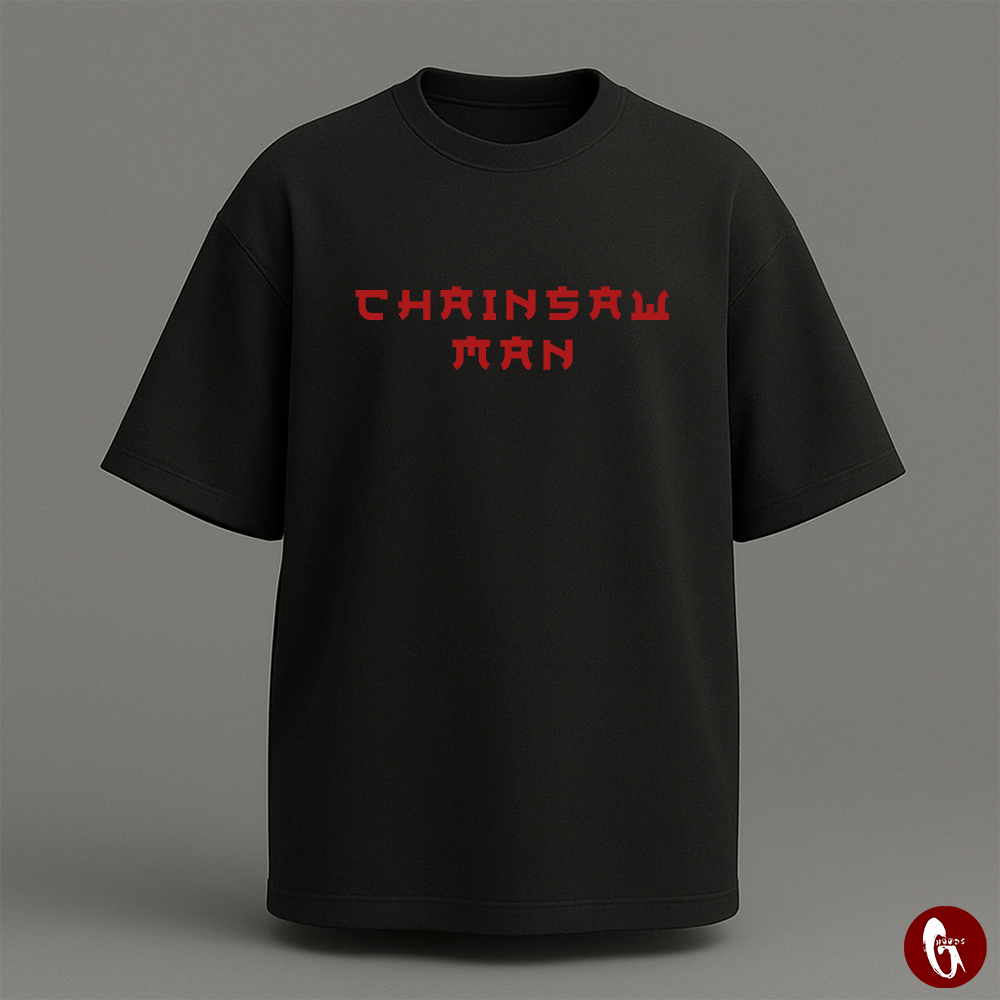 Chain saw man Reflective oversize drop shoulder t shirt
