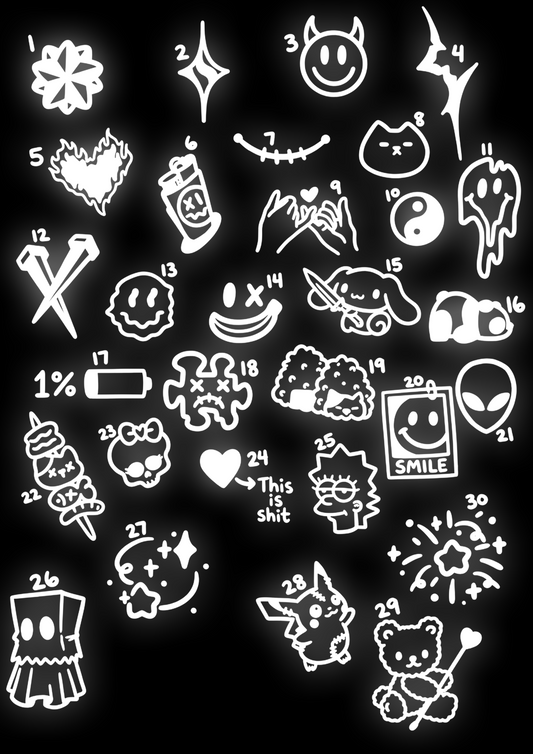 Reflective Heat sticker sheet V5