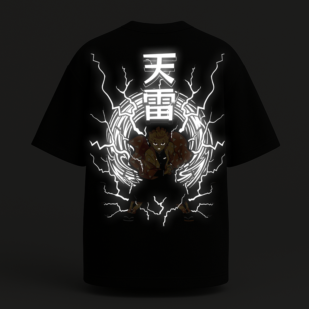 ZENITSU Reflective oversize drop shoulder t shirt