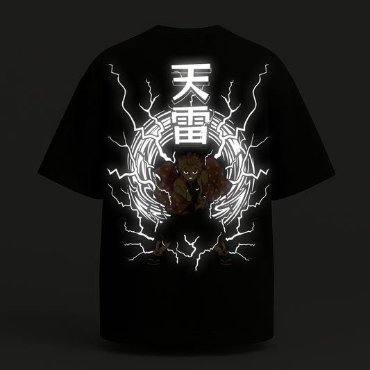 ZENITSU Reflective oversize drop shoulder t shirt