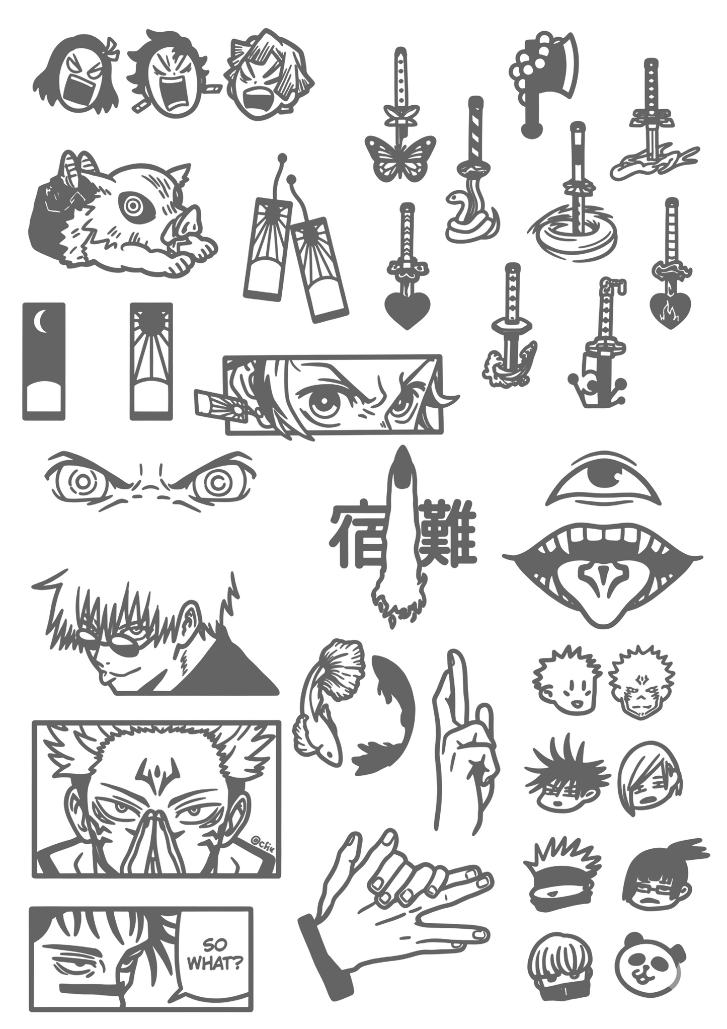 Reflective Heat sticker sheet V6