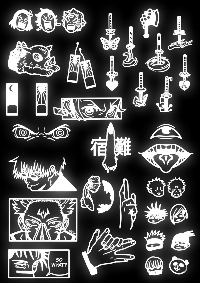 Reflective Heat sticker sheet V6 – Gamihoods