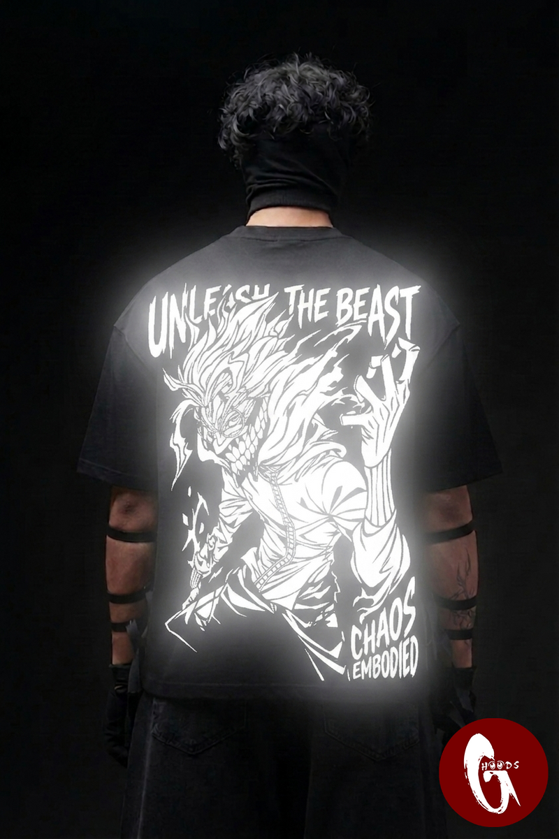 Okarun OG Reflective oversize drop shoulder t shirt
