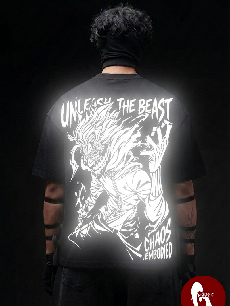 Okarun OG Reflective oversize drop shoulder t shirt