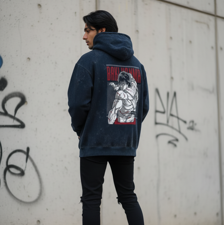 Baki Unisex Acid Washed Hoodie