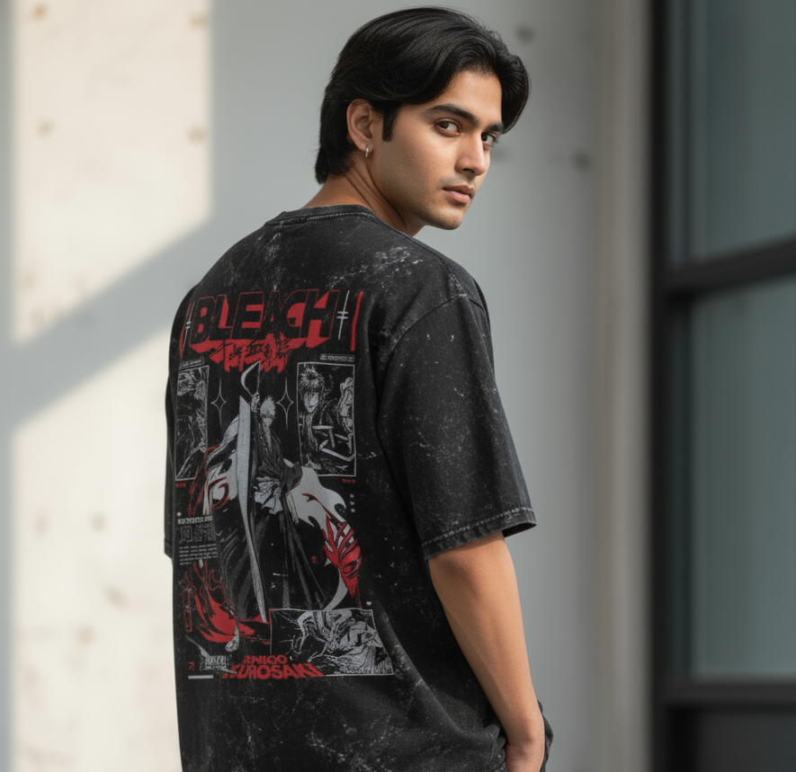 Bleach Acid Washed Oversized Tee