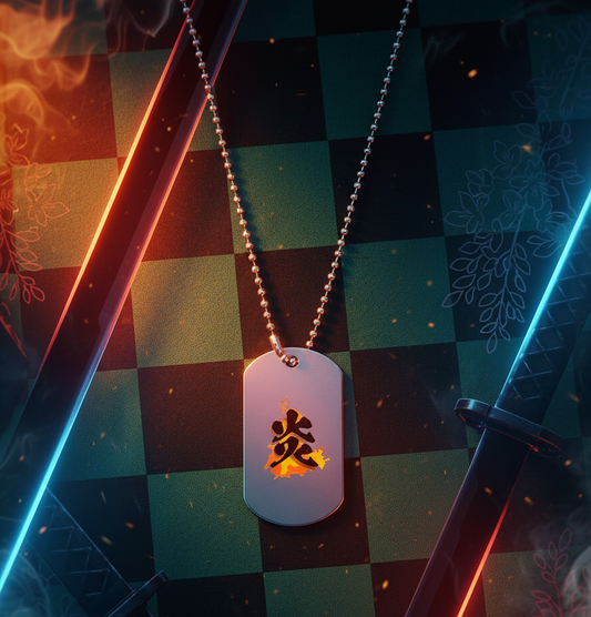 Flame breathing Dog Tag