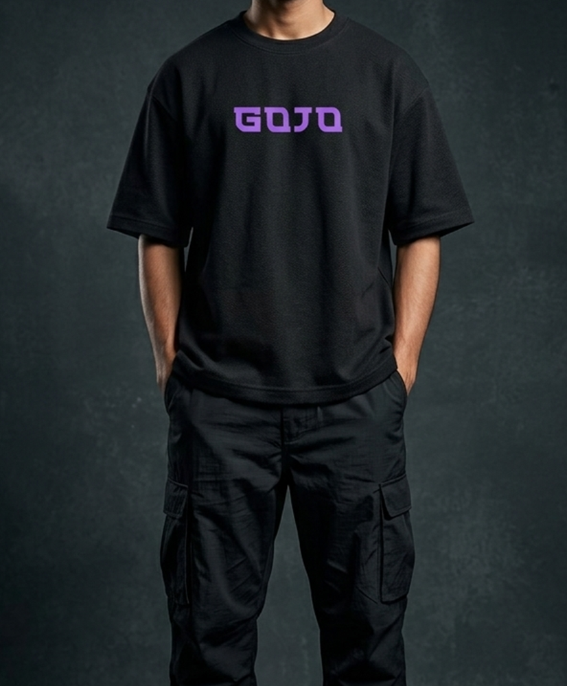 Gojo Purple Oversized Drop shoulder premium T-Shirt