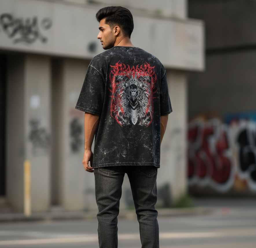 Berserk Acid Washed Oversized Tee