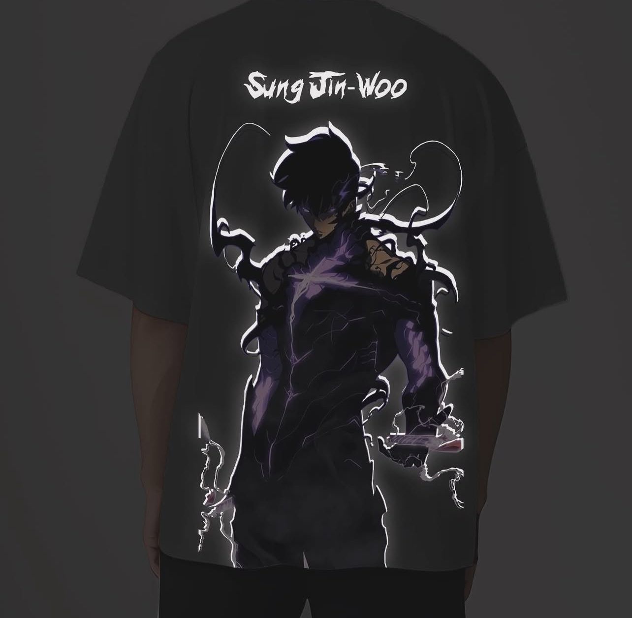 Solo leveling Arise Reflective oversize drop shoulder t shirt