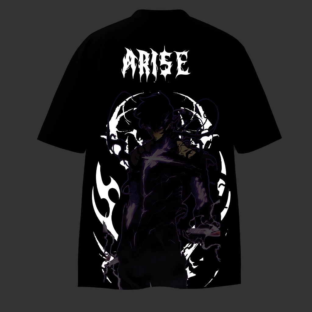Solo leveling Arise again Reflective oversize drop shoulder t shirt