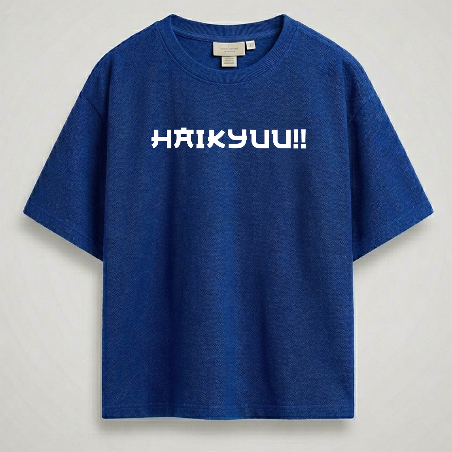 Haikyuu!! royal blue Reflective oversize drop shoulder t shirt