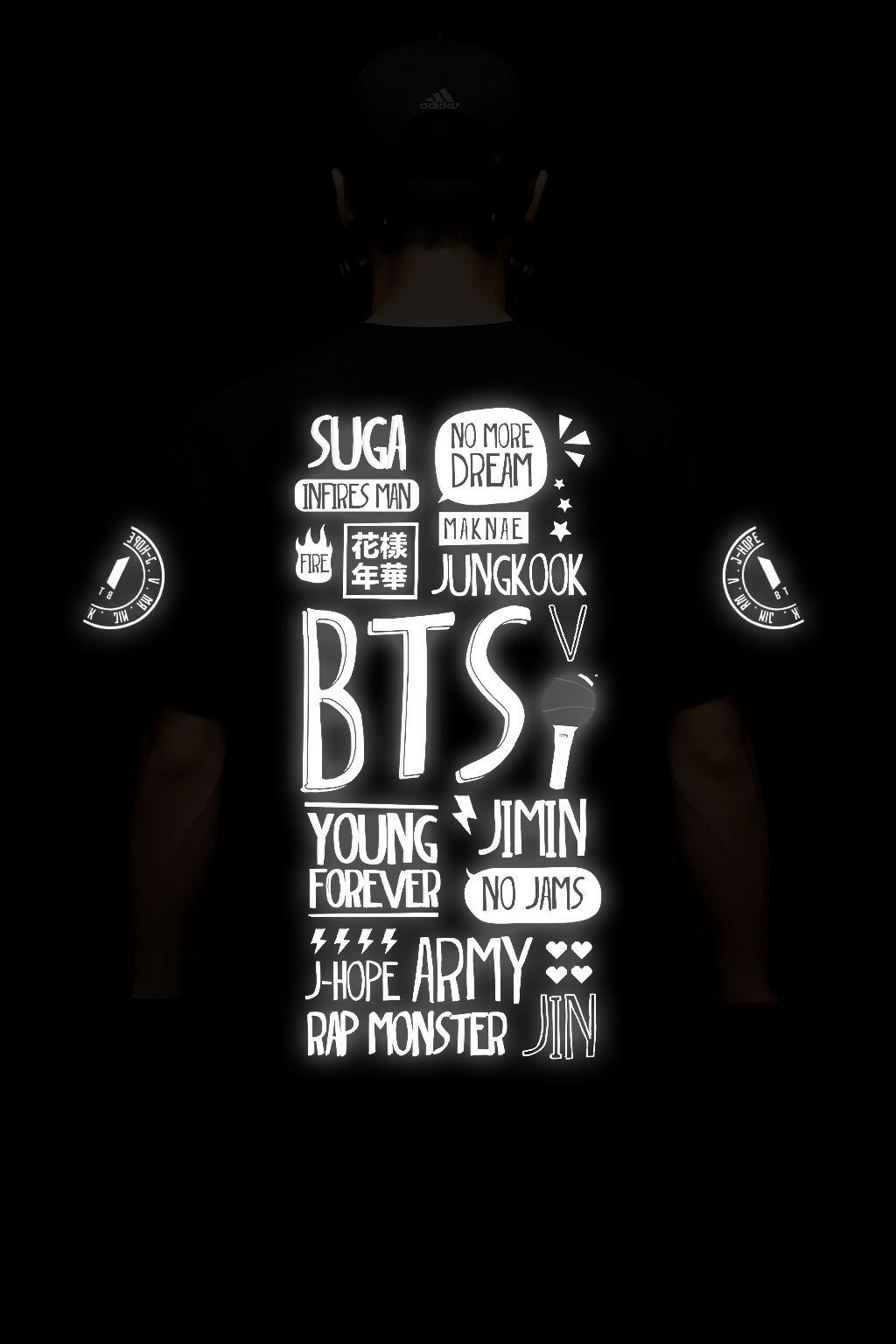 BTS TRUE ARMY Reflective oversize t shirt