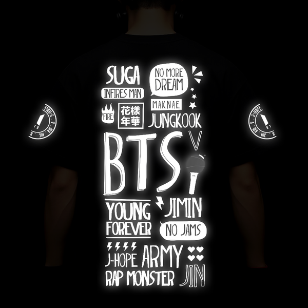 BTS TRUE ARMY Reflective oversize t shirt
