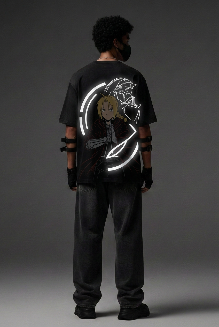 Fullmetal Alchemist: Brotherhood — Elric Bond Reflective Oversized T-Shirt