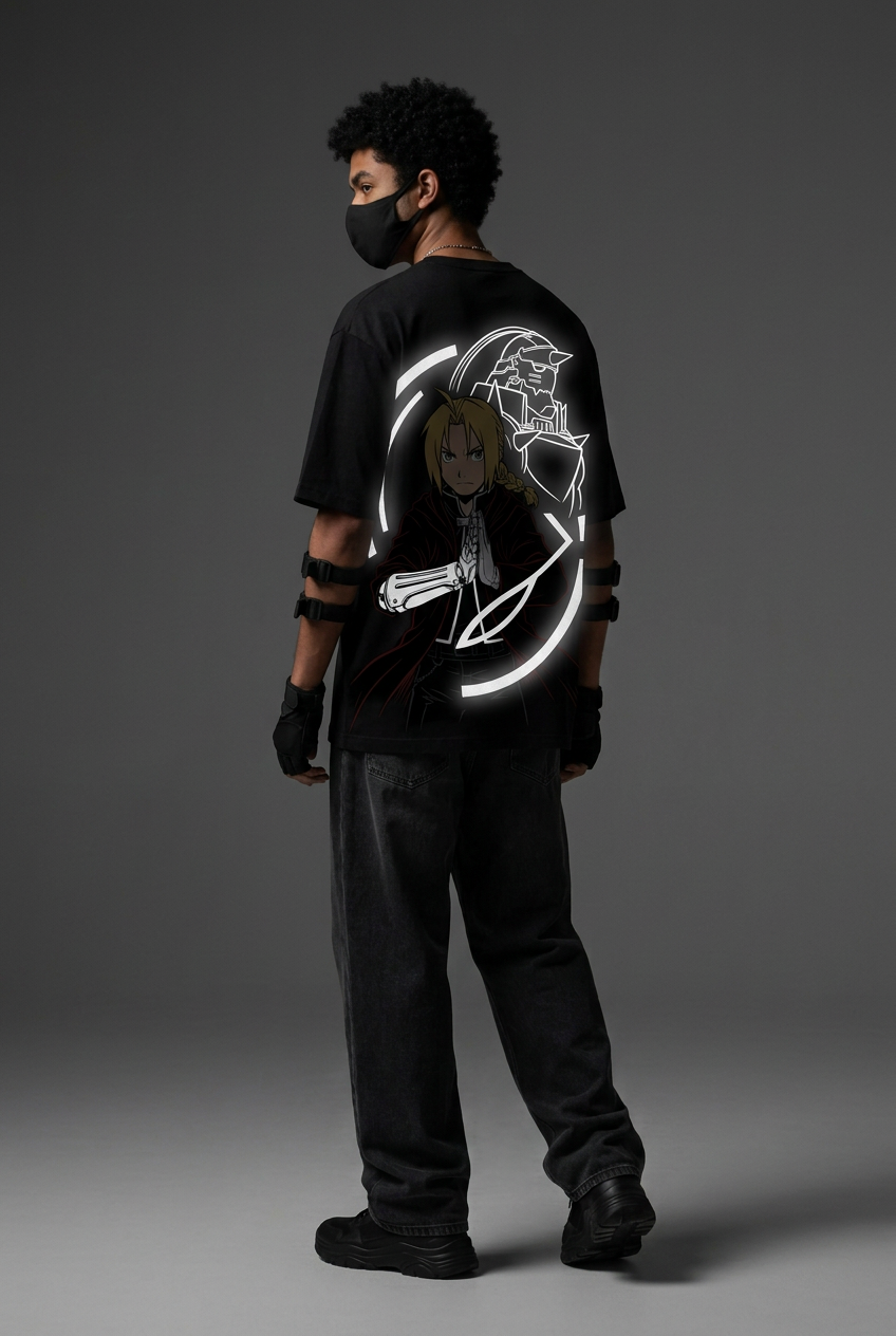 Fullmetal Alchemist: Brotherhood — Elric Bond Reflective Oversized T-Shirt