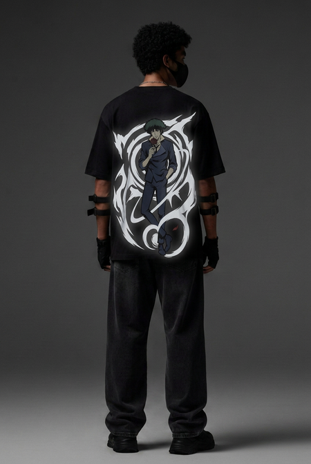 Cowboy Bebop — Spike Space Noir Reflective Oversized T-Shirt