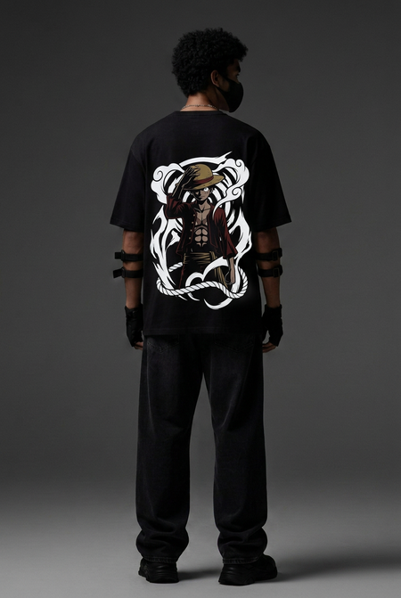 One Piece — Luffy Freedom Reflective Oversized T-Shirt