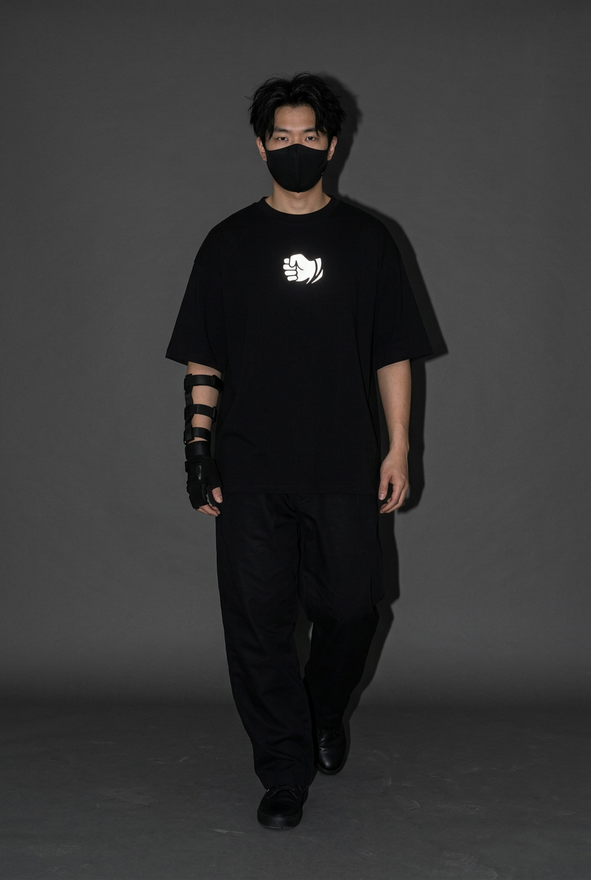One Punch Man — Effortless Impact Reflective Oversized T-Shirt