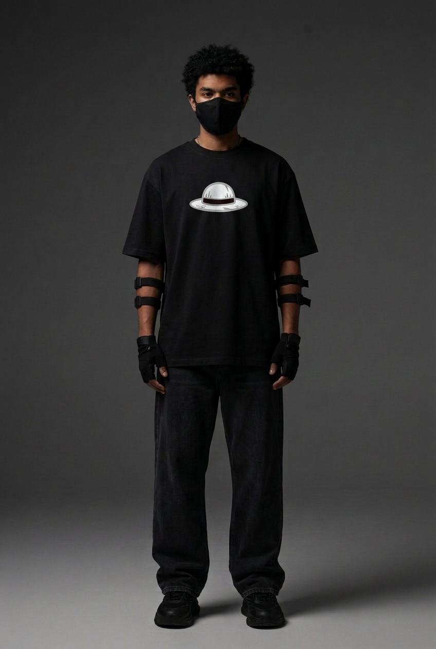 One Piece — Luffy Freedom Reflective Oversized T-Shirt