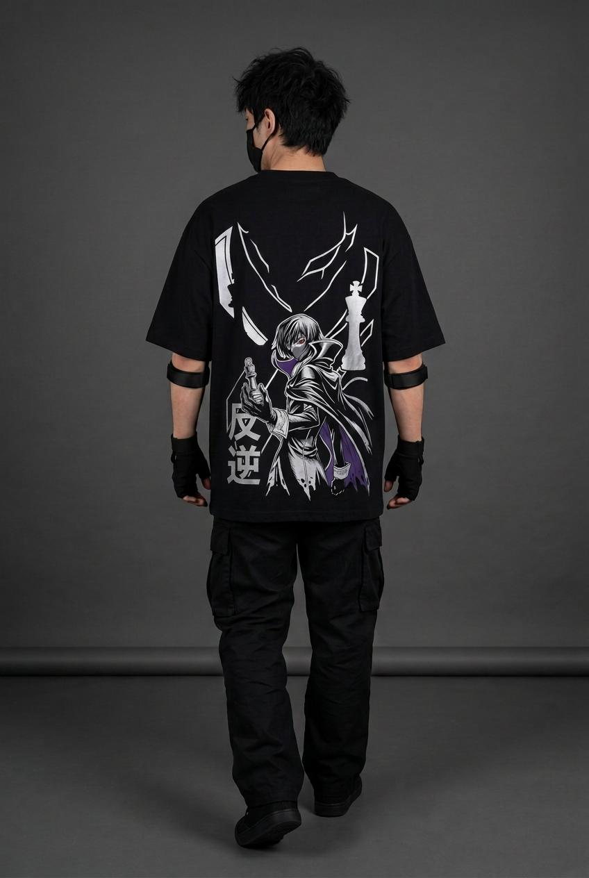 Code Geass — Zero Gambit Reflective Oversized T-Shirt