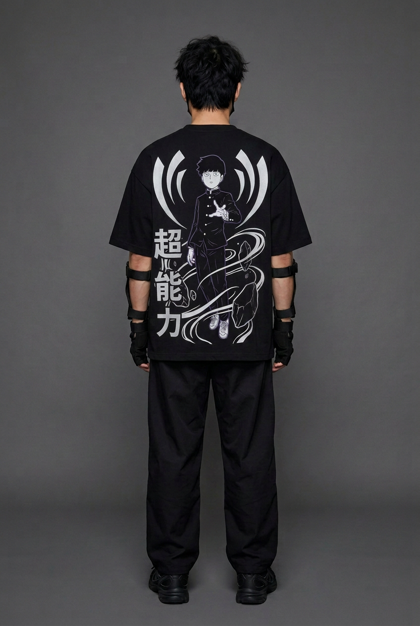Mob Psycho 100 — Quiet Pressure Reflective Oversized T-Shirt