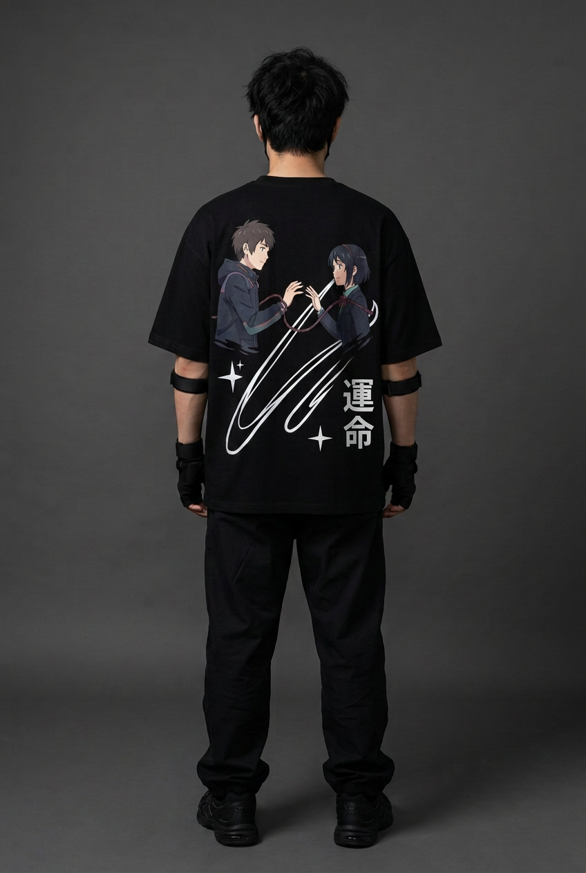 Your Name — Threads Across Time Reflective Oversized T-Shirt