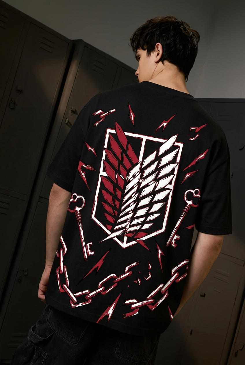 Eren black oversized T-shirt - back view
