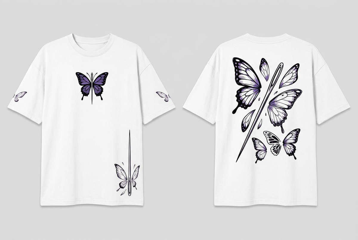 Shinobu white tee - front or design overview
