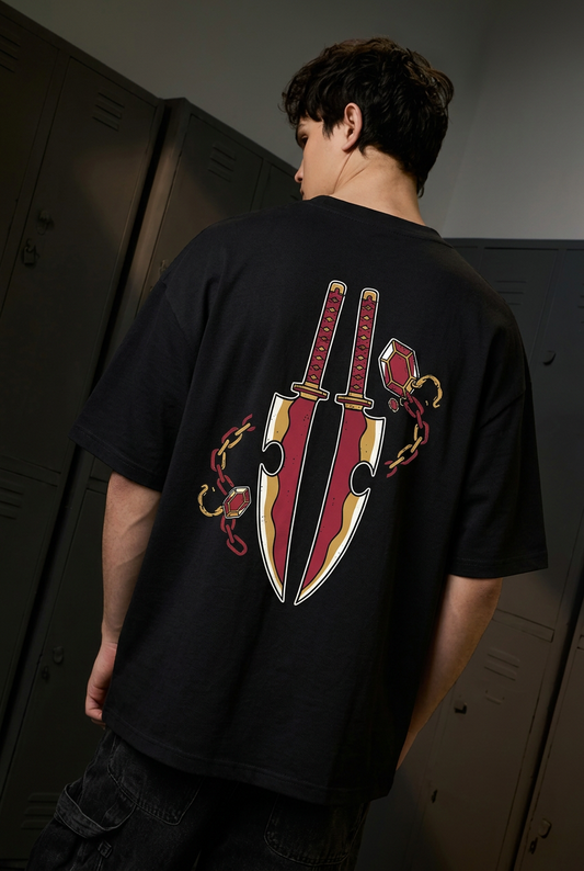 Tengen black tee - back or design overview