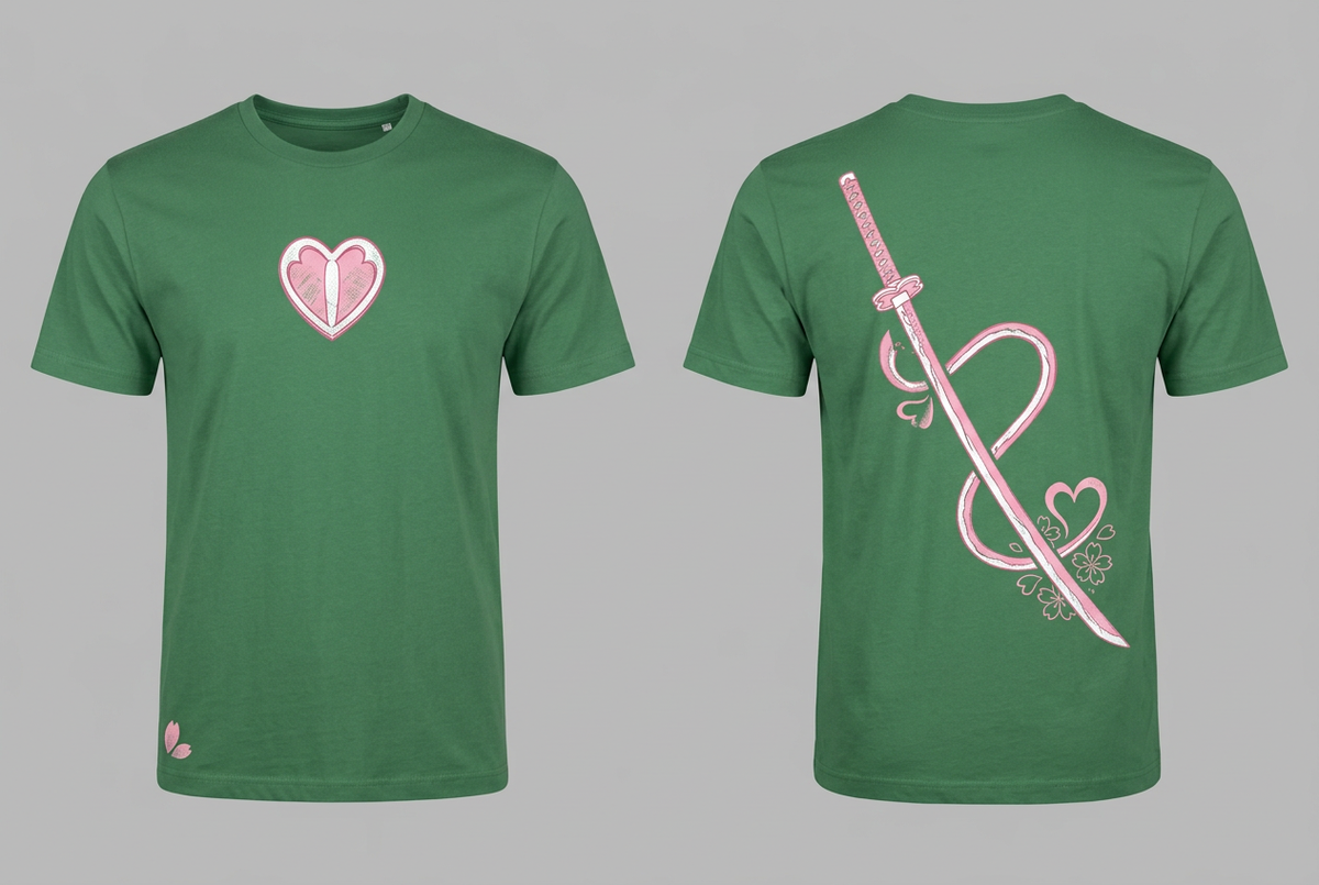 Mitsuri green tee - front or design overview