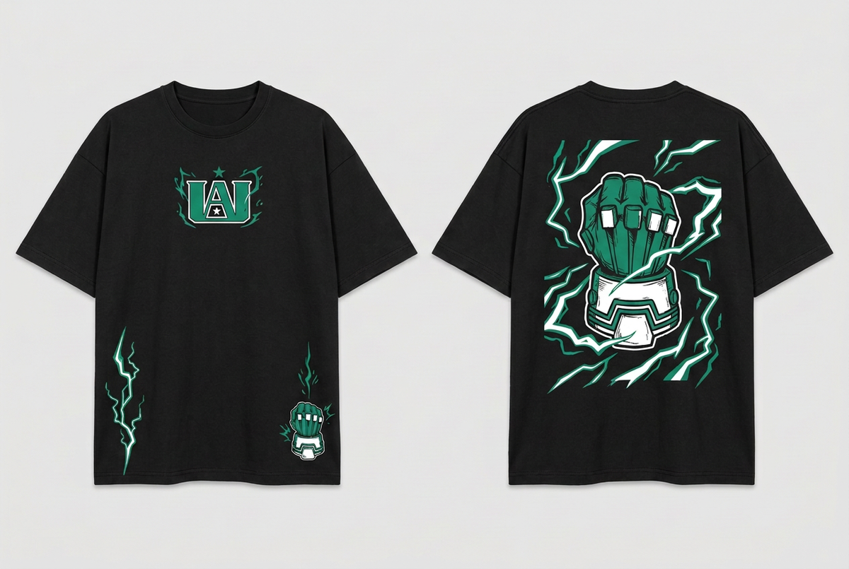 Deku black tee - front or design overview