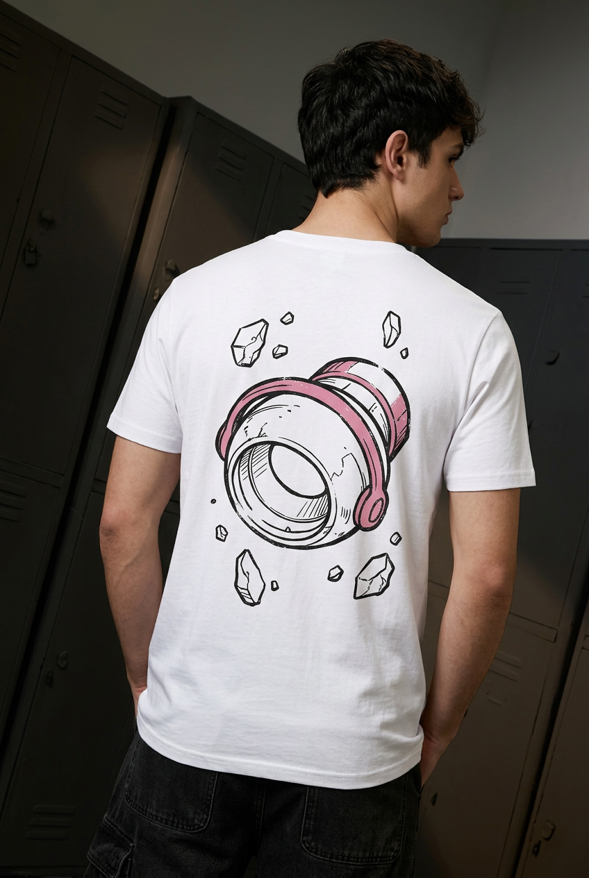 Uraraka white tee - back or design overview
