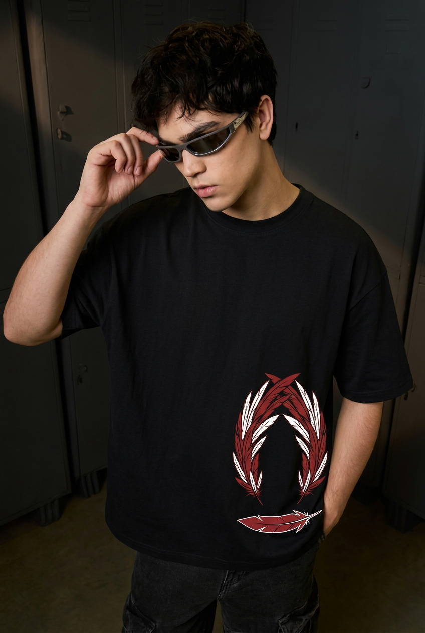 Hawks black tee - front or design overview