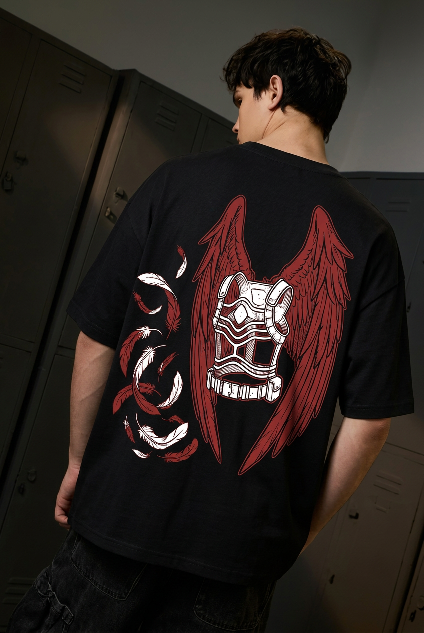 Hawks black tee - back or design overview