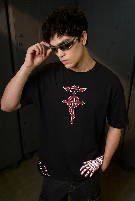Edward black tee - front or design overview
