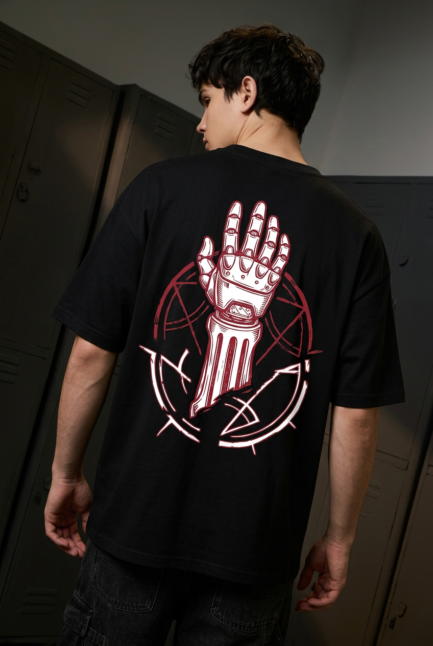 Edward black tee - back or design overview